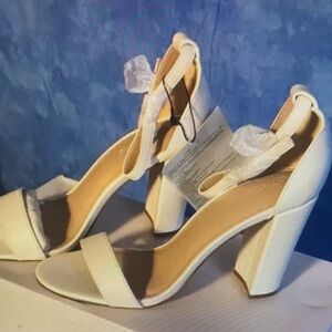 Nina Cream Block Heel Sandals